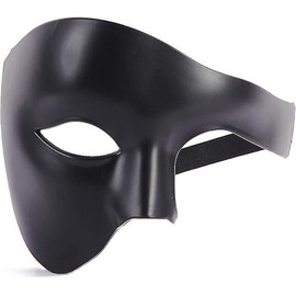 Retro Half Face Mask, Masquerade Mask for Women & Men, Venetian Pretty Party Evening Prom Mardi Gras Mask, Opera Costume Accessory (Black)