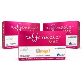 Pack 3 Regenesis Max Omega 3 Ácido Fólico 60 Cápsulas