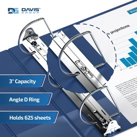 Premium Economy 3-Inch Binder, 3-Ring Binder for School, Office, or Home, Colored Binder Notebook, Pack of 6, D Ring, Royal Blue