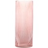 YANWE1 Pink Glass Vase, Glass Flower Vase, Ribbed Glass Vase,