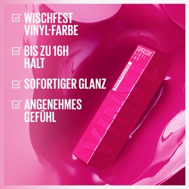 Maybelline New York - Liquid Lipstick - Vinyl Effect Gloss - Long Lasting Hold - SuperStay Vinyl Ink Pink - Rogue (145)