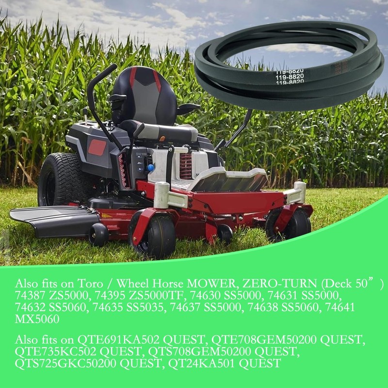 RTPOWER Replace 1/2" X141.5" Drive Belt for Toro 120-3892, 119-8820,