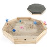 Plum Wooden Large Sandbox with Cover - Outdoor Octagon Sand