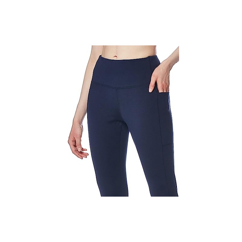 Danskin Women's Double Brushed 7/8 Leggings, Neo Navy, Medium