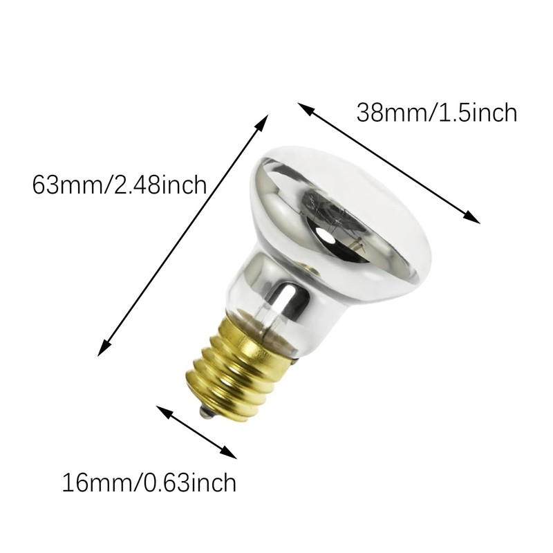 SQXBK 4PCS Gold Lava Light Bulb R39-E17-25W Lava Bulb Replacement