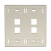 Leviton 42080-4IP 4-Port Dual Gang QuickPort Wallplate with ID Windows,