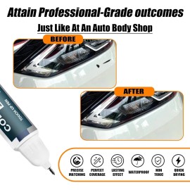 SNSIR Touch Up Paint Kit for Nissan QAB Pearl White Tricoat Car Scratch Remover DIY