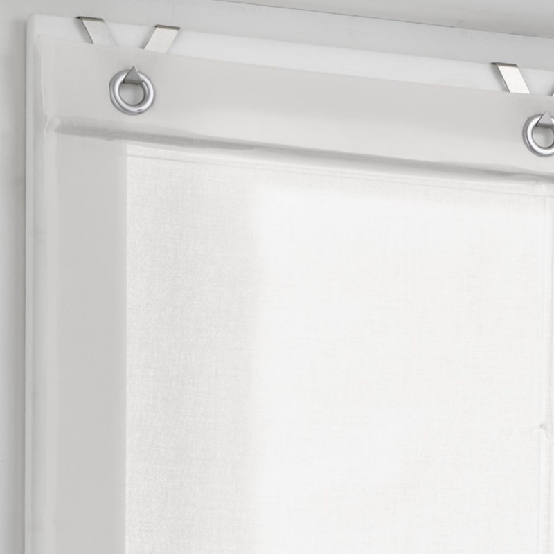 Elly Roman Blind with Embroidered Valance, Semi-Transparent Eyelet Roller Blind