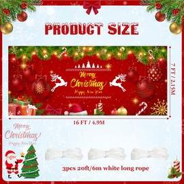 7 x 16 ft Garage Door Christmas Decorations 2024 Merry Christmas Garage Door Cover Double Garage Door Banner Xmas Murals Backdrop Outdoor Decorations Cute Christmas Decorations (Reindeer)