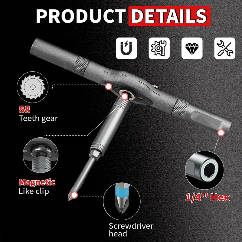 42 in 1 Magnetic Screwdriver Set,Professional Ratcheting Screwdriver Set with