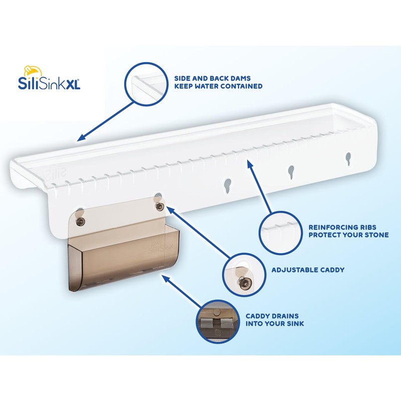 SiliSink XL Silicone Edge Guard for Kitchen Sink - Fits