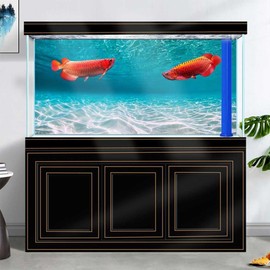Dtekoj 48X18IN Natural Undersea Aquarium Background, Undersea Beach Fish Tank Background, with 8 EVA Double-Sided Tape