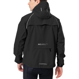 Men's Cycling Running Rain Jacket Lightweight Waterproof Biking Hiking Windbreaker Raincoat Reflective Packable