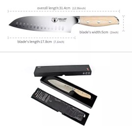 Wallop Santoku Knife - Santoku Chef Knife Asian Knife 7 inch - German 1.4116 HC