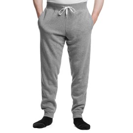 Premium Wear Men’s Jogger Sweatpants - Lightweight, Super Soft, 100% Polyester | Elastic Drawstring, Deep Pockets, Tag-Free | Large Heather Gray