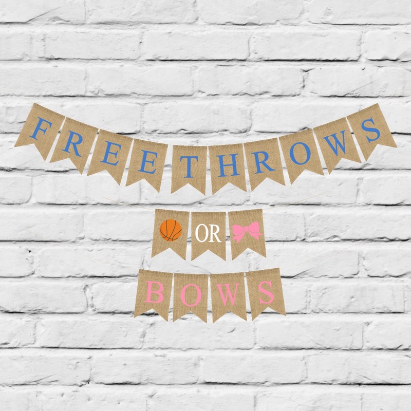 Freethrows or Bows Gender Reveal Banner