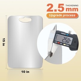 100% Pure Titanium Cutting Boards for Kitchen Dishwasher Safe Chopping Board Metal Cutting Board, Non Plastic Cutting Boards for Kitchen Cooking, Cutting Meat, Fruit(15L"x10W")