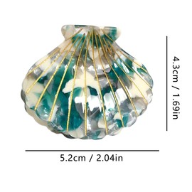Colorful Ocean Shell Hair Clip,Acetate Claw Clips,Hair Clips for Women,Green