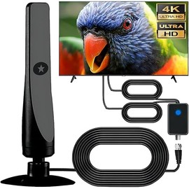 TV Antenna, DVBT2 Antenna, Freeview, Universal Indoor Digital TV Antenna, with Strong Signal, 50+ Miles Range, 4K 1080P Indoor Smart TV Antenna