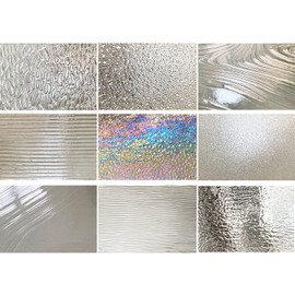 PALJOLLY Clear Stained Glass Sheets - 9 Packs, 4 x 6 inch Translucent Cathedral Art Glass Sheet for Crafts and Projects