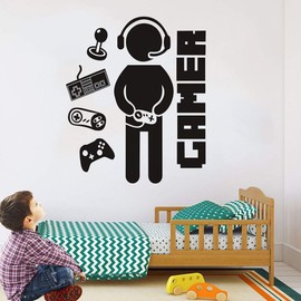 Game Controller Wall Decals, Gamer Wall Stickers for Boys Room Kids Playroom Bedroom DIY Game Wall Poster Mural Decal Home Wall Decor