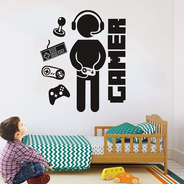 Game Controller Wall Decals, Gamer Wall Stickers for Boys Room