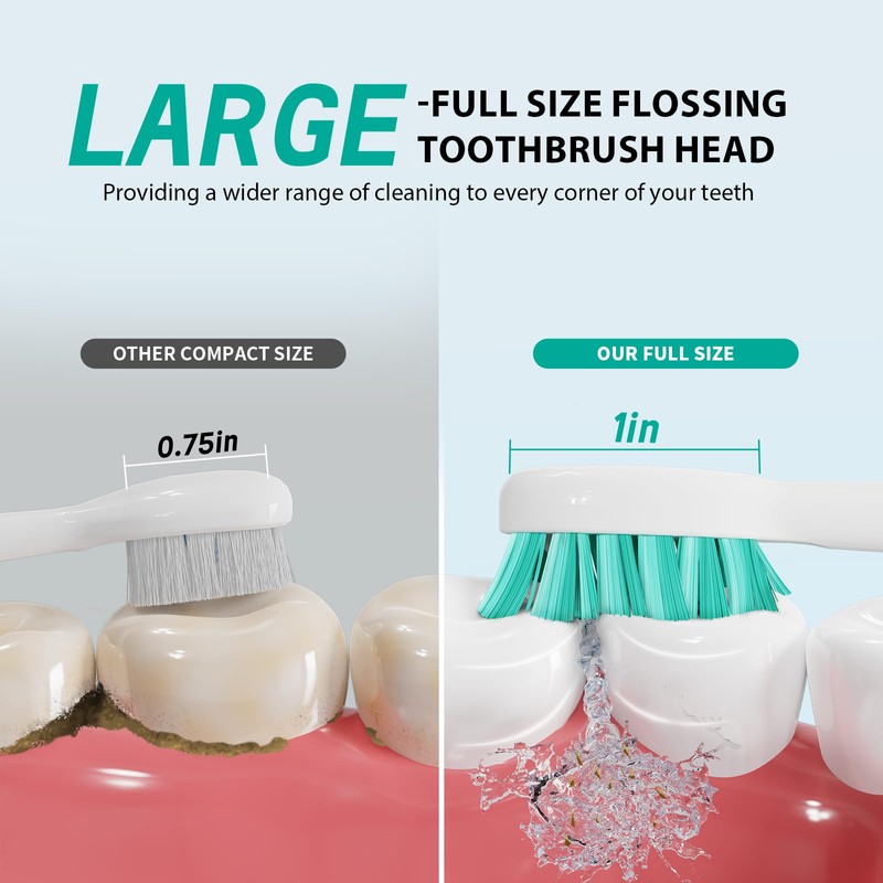 Replacement Heads for Waterpik Sonic Fusion 2.0, Extra-Large Size Flossing