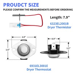 6931EL3003D Limit Thermostat & 6931EL3001E Thermostat & 6323EL2001B Thermistor Compatible with LG Dryers Replaces AP4440975, 1268366, 6931EL3003E, AH3530485, EA3530485, PS3530485