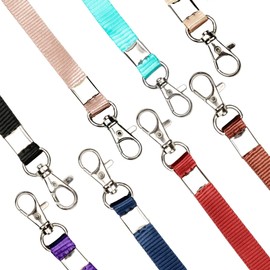 Teskyer 8 Pack Lanyards for ID Badge Holders, Swivel J-Hook Lanyard for Name Card Holder Keychains