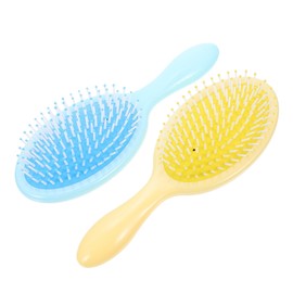 Outanaya 2pcs Travel Hair Combs Cushion Detangling Brushes for Women Macaron Scalp Massagers for Hair Types Comfortable Grip