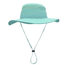 Ducclucc Mens Sun Hat Fishing Hats with UV Protection Wide Brim Boonie Hat for Men Women Beach Safari Gardening (Aqua)