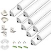 THMOOTHER 10-Pack 3.3FT 1Meter V Shape LED Strip Aluminum Channel