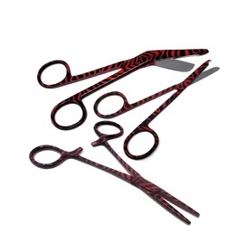 Hemostat and Scissors Surgical Nurse Scissors Medical Vet Tools - Set of 3 - Suture Removal Scissors, Lister Bandage Scissors, Hemostatic Forceps First Aid, EMS Training in Colorful Patterns