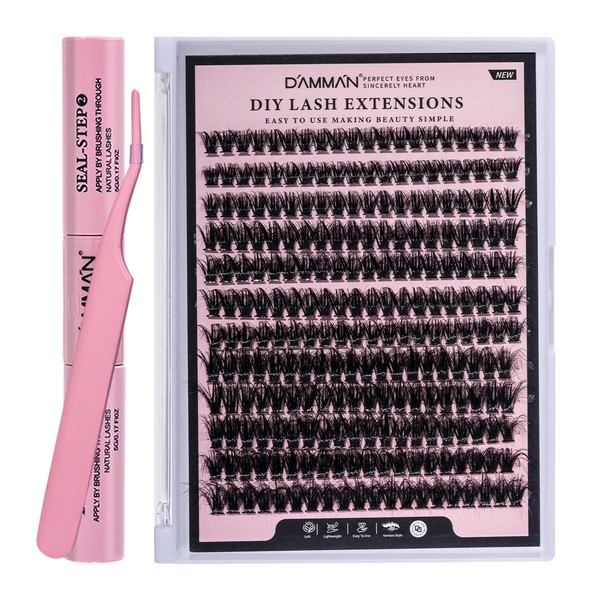 DAMMAN 60D DIY Lash Extension Kit 240 Clusters D Curl