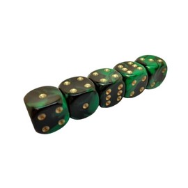 Oblivion Spot Dice, 15mm, assorted colours. Set of 5 (Oblivion, Green)