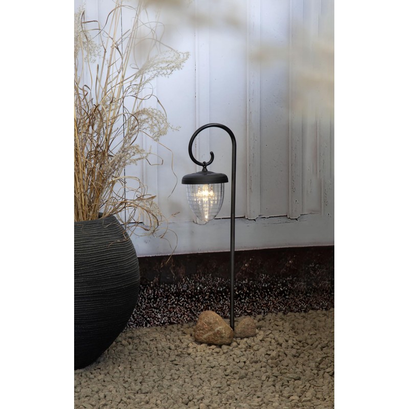 Bellota-1 LED Solar Pole Hanging Lantern Warm White LED Black