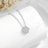 SAVORI 925 Sterling Silver Round Pave Cubic Zirconia Pendant Necklace,