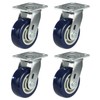 HANDSAMMU 5 inch Industrial Casters-Polyurethane on Polypropylene Swivel Casters, Set