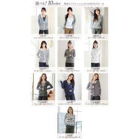 COTARON Women's Swimwear, Rash Guard, Body Cover, Tank Top, Shorts, 4-Piece Set, Long Sleeve, Sun Protection, UV Protection, 6. White x Border x Navy, LL