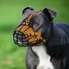 OOPSDOGGY Metal Pitbull Dog Muzzle Reflective Leather Mask Secure Wire