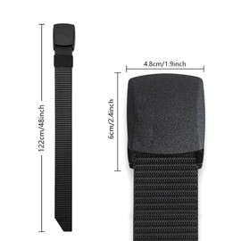 Heshebuy 2 Pieces Nylon Canvas Belt for Men and Women Commuter All-match Automatic Buckle Belt Outdoors, Military Tactical Belt For Leisure Sports (Black+Beige)