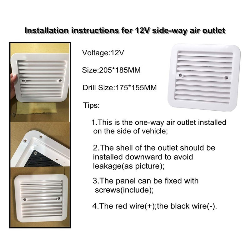 MACHSWON 12V Cooling Exhaust Fan Air Vent Ventilation for Motorhome