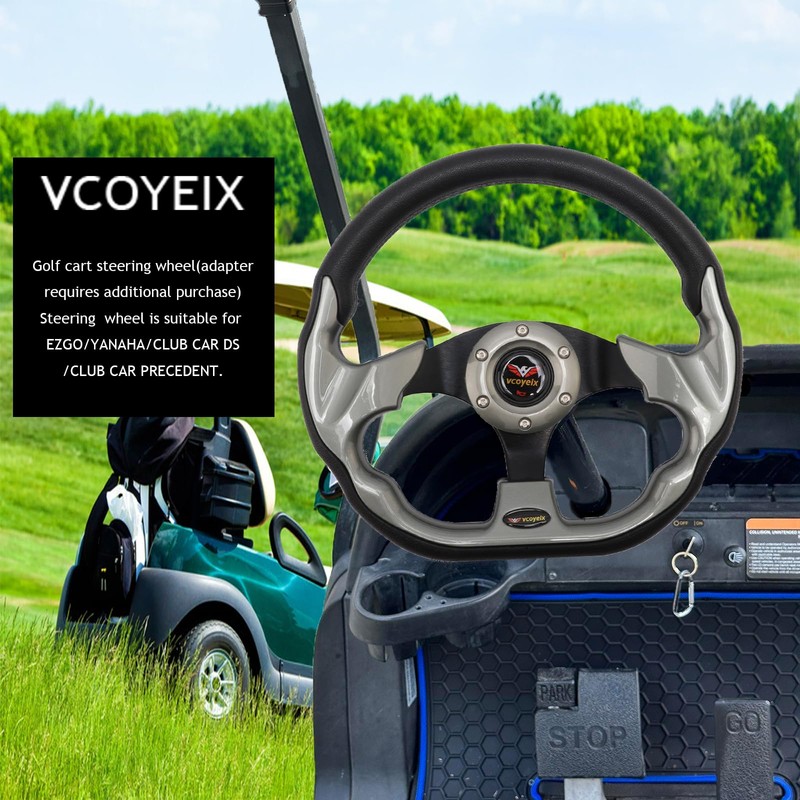 vcoyeix 12.5 inch Golf Cart Steering Wheel for Yamaha, for