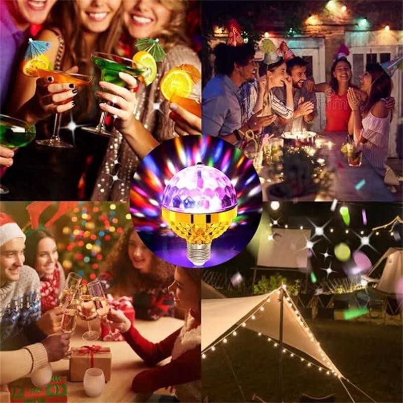 Colorful Rotating Magic Ball Lamp Spinning LED Strobe Lamp Bulb