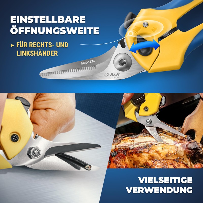 S&R Multipurpose Combination Scissors 200 mm, 50 mm Stainless Steel