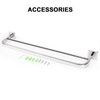 NearMoon Double Bath Towel Bar, Bathroom Accessories- Thicken Stainless Steel