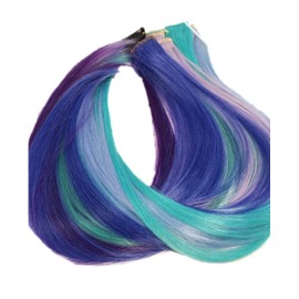 Prettyland - GHW08 colorful multi-colored 12-piece hair extension set hairpiece clip-in straight strands - Set 2