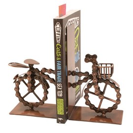 Traidcraft Fairtrade Bicycle Bookends made from Recycled Bike Chains