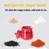 ONTUBE Ceramic Sugar Bowl with Lid and Spoon 12oz (Red)