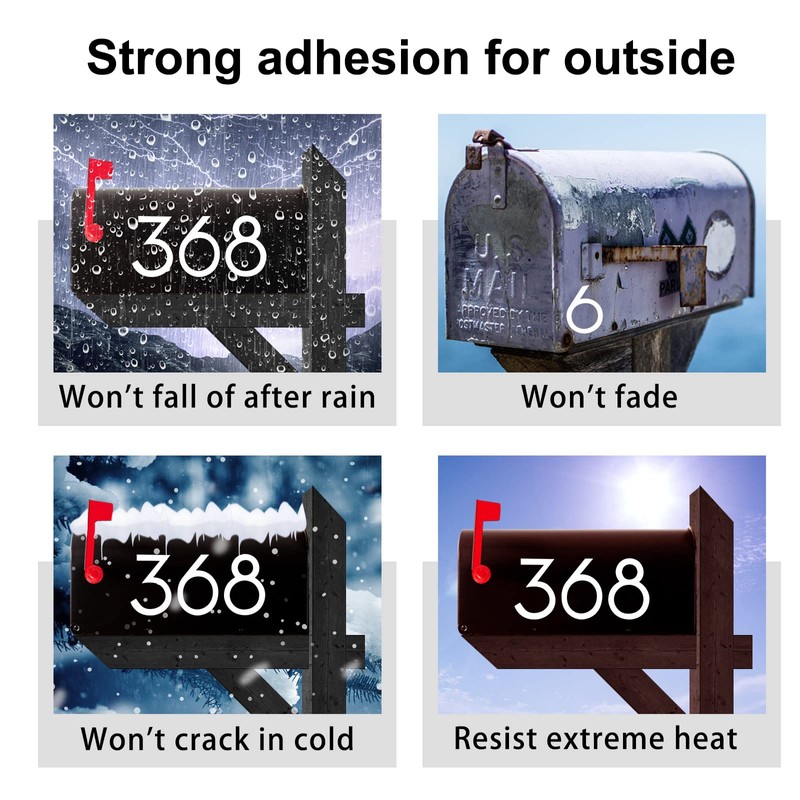 3 inch Reflective Mailbox Numbers for Outside, 5 Sets Number